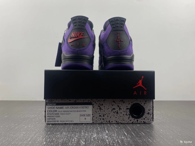 Cheap TBK x 4 Travis Scott Jordan Suede Purple Air 0819